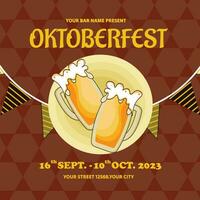 vetor plano ilustração para oktoberfest Cerveja festival celebração, oktoberfest postar modelo