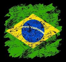 fundo de escova de grunge de bandeira de Brasil. ilustração em vetor bandeira escova velha. conceito abstrato de fundo nacional.