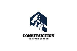 moderno casa construção construção Cuidado logotipo Projeto vetor