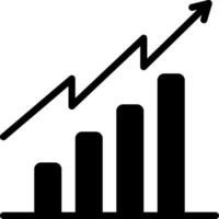 sólido ícone para gráfico de barras vetor