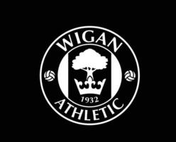 wigan clube logotipo símbolo branco premier liga futebol abstrato Projeto vetor ilustração com Preto fundo