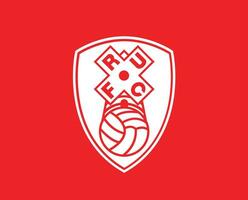 Rotherham Unidos clube logotipo símbolo branco premier liga futebol abstrato Projeto vetor ilustração com vermelho fundo