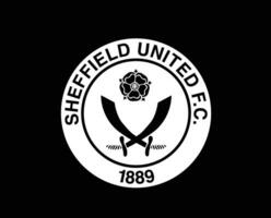 Sheffield Unidos clube símbolo logotipo branco premier liga futebol abstrato Projeto vetor ilustração com Preto fundo