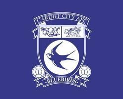 Cardiff cidade clube logotipo símbolo branco premier liga futebol abstrato Projeto vetor ilustração com azul fundo