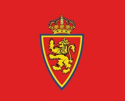 real Zaragoza clube símbolo logotipo la liga Espanha futebol abstrato Projeto vetor ilustração com vermelho fundo