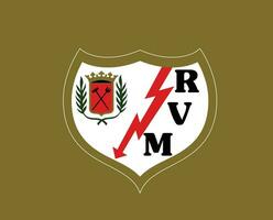 rayo valecano clube símbolo logotipo la liga Espanha futebol abstrato Projeto vetor ilustração com Castanho fundo