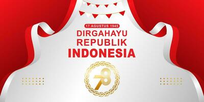 elegante bandeira cumprimento dirgahayu republik Indonésia ke-78, que significa a 78º independência dia do república Indonésia vetor