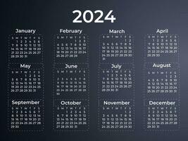 calendário Projeto anual relatório 2024 para seu o negócio vetor
