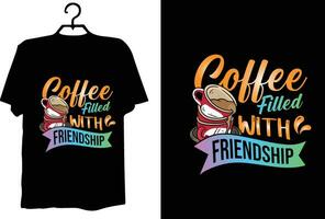 design de camiseta de café vetor