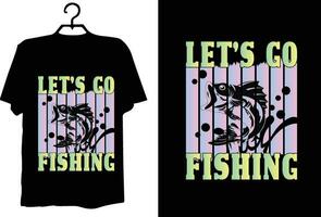 design de camiseta de pesca vetor