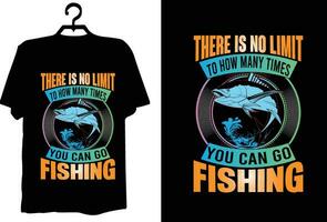 design de camiseta de pesca vetor