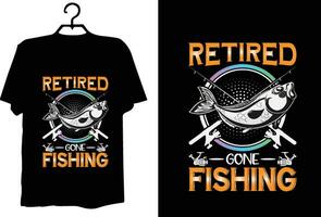 design de camiseta de pesca vetor