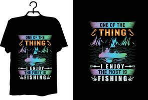 design de camiseta de pesca vetor