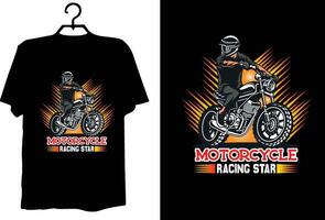 design de camiseta de moto vetor