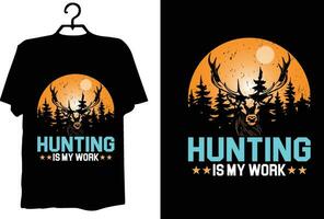 design de camiseta de caça vetor