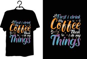 design de camiseta de café vetor