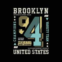 Brooklyn tipografia gráfico projeto, para t camisa impressões, vetor ilustração