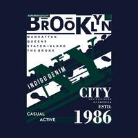 Brooklyn gráfico tipografia vetor, t camisa projeto, ilustração, Boa para casual estilo vetor