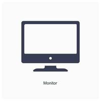 monitor e Área de Trabalho ícone conceito vetor