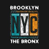 Brooklyn abstrato tipografia gráfico projeto, para t camisa impressões, vetor ilustração