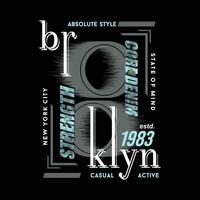 Brooklyn abstrato letras, citações, gráfico ilustração, tipografia vetor, para casual t camisa impressão vetor