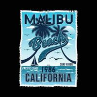 Malibu de praia letras, gráfico ilustração, tipografia vetor, para casual t camisa impressão vetor