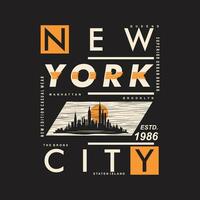 Novo Iorque cidade texto quadro, gráfico t camisa projeto, tipografia vetor, ilustração, casual estilo vetor