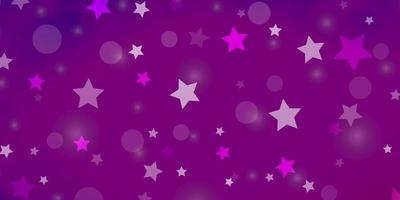 fundo vector rosa roxo claro com ilustração de estrelas de círculos com conjunto de padrão de estrelas de esferas abstratas coloridas para papéis de parede de tecido da moda