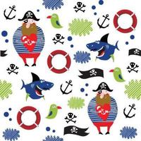 conjunto de ícones de pirata vetor