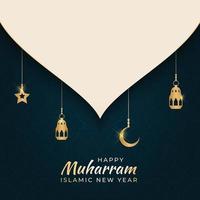 cartão de felicitações de ano novo islâmico, pôster. ilustração vetorial vetor