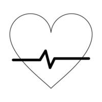 símbolo de batimento cardíaco médico isolado em preto e branco vetor