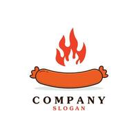 linguiça logotipo modelo. rua Comida logotipo ícone. vetor