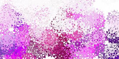 padrão de vetor rosa roxo claro com flocos de neve coloridos