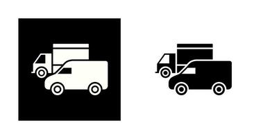 ícone de vetor de caminhões estacionados