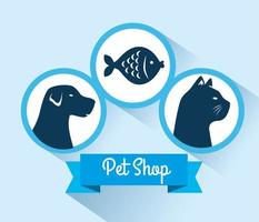 pôster pet shop com animais vetor