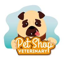 veterinário de pet shop com cachorrinho vetor