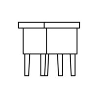 ícone isolado de móveis de banco de madeira vetor