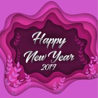 Feliz ano novo 2019 colorido papel cortado fundo de cartão vetor