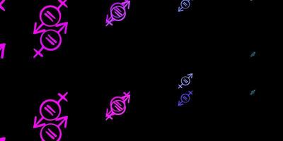 fundo vector azul rosa escuro com símbolos de mulher