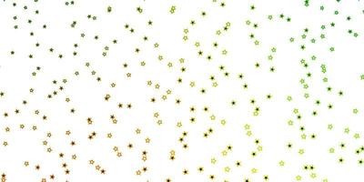 fundo vector amarelo verde escuro com estrelas pequenas e grandes