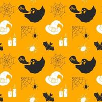 padrão sem emenda de halloween. mão desenhada fundo esboçado, convite de festa ou ilustração vetorial de design de banner de férias vetor