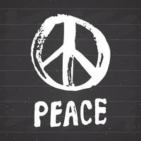 símbolo da paz, hippie grunge desenhado à mão ou sinal pacifista, ilustração vetorial, isolada no fundo branco vetor