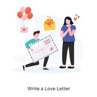 escreva uma carta de amor vetor
