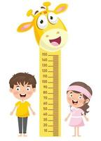 medida de altura para crianças pequenas vetor
