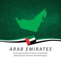 bandeira dos emirados árabes com mapa vetor