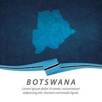bandeira do botsuana com mapa vetor