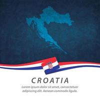 bandeira da croácia com mapa vetor