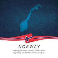 bandeira da noruega com mapa vetor