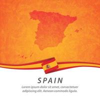 bandeira da espanha com mapa vetor