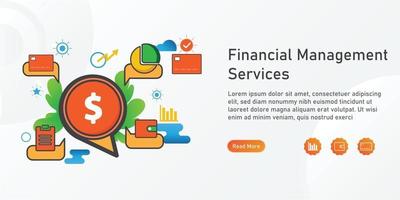 modelo de página de destino de gerenciamento financeiro. designs criativos de modelo de site. ilustração em vetor editável.